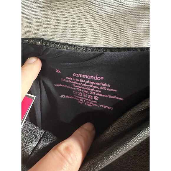 Commando Faux‎ Leather Black Leggings High Rise Stretchy Minimalist Grunge 3x - Picture 4 of 6